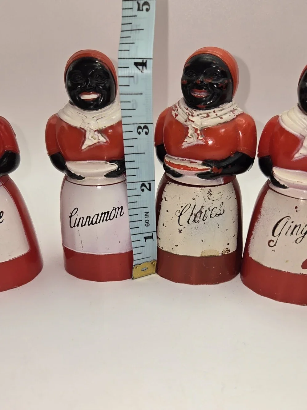 Vintage Aunt Jemima Complete Set Of Spice Containers 1940-1950 Americana